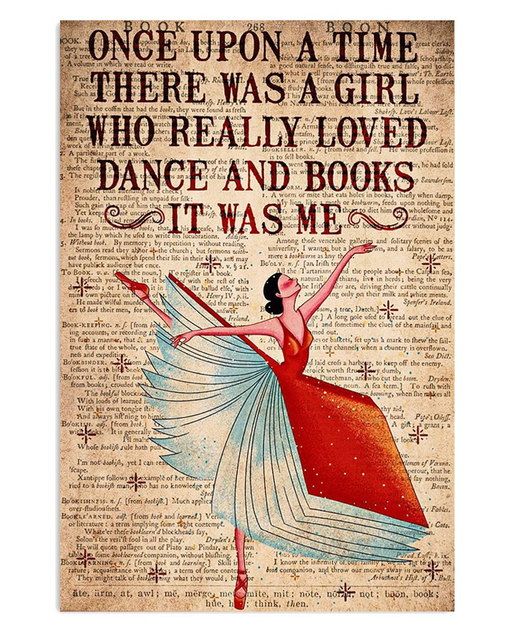 Ballet Dancer Poster with Bookshelf