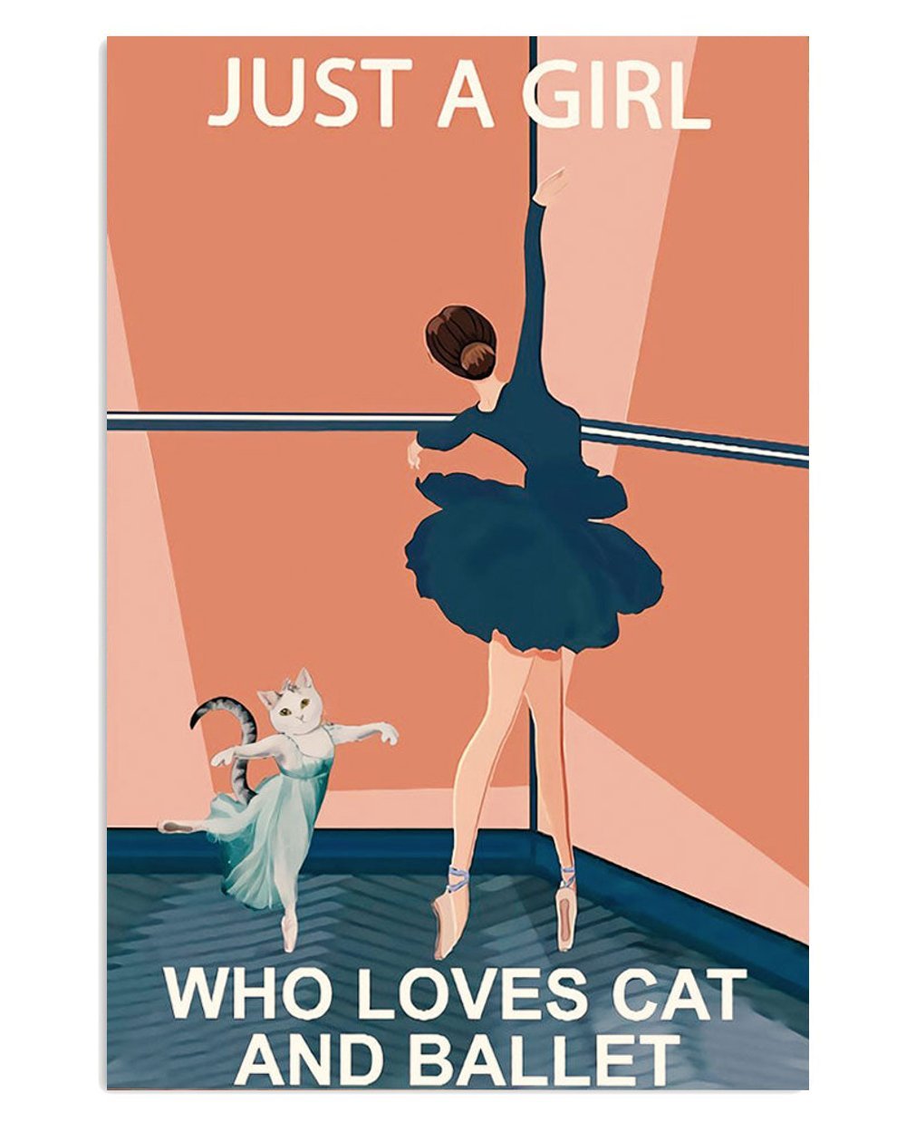 Ballet Dancer Poster with Cat Affection