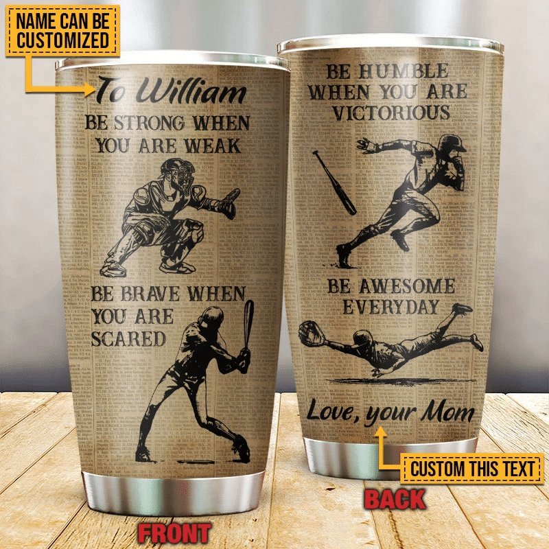 Baseball Be Strong Personalized Tumbler