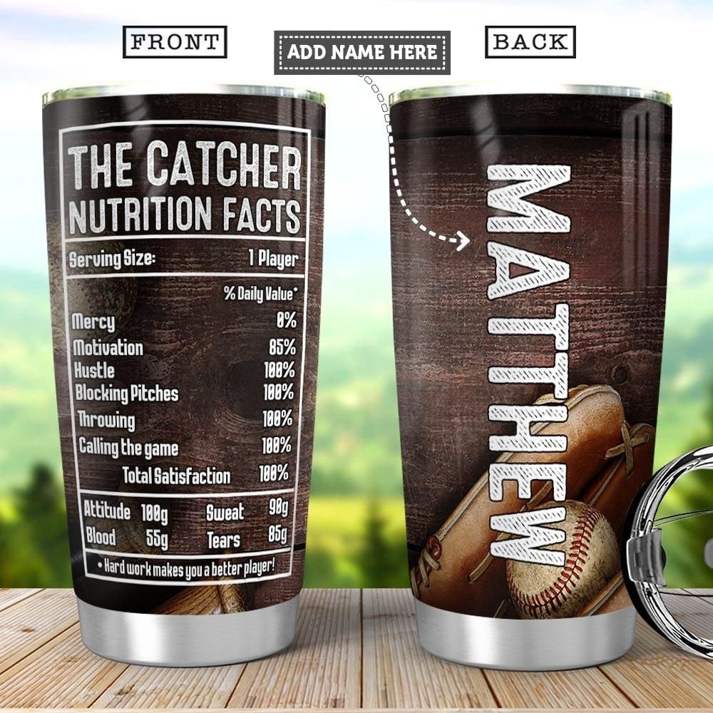 Baseball Catcher Fact Personalized Tumbler