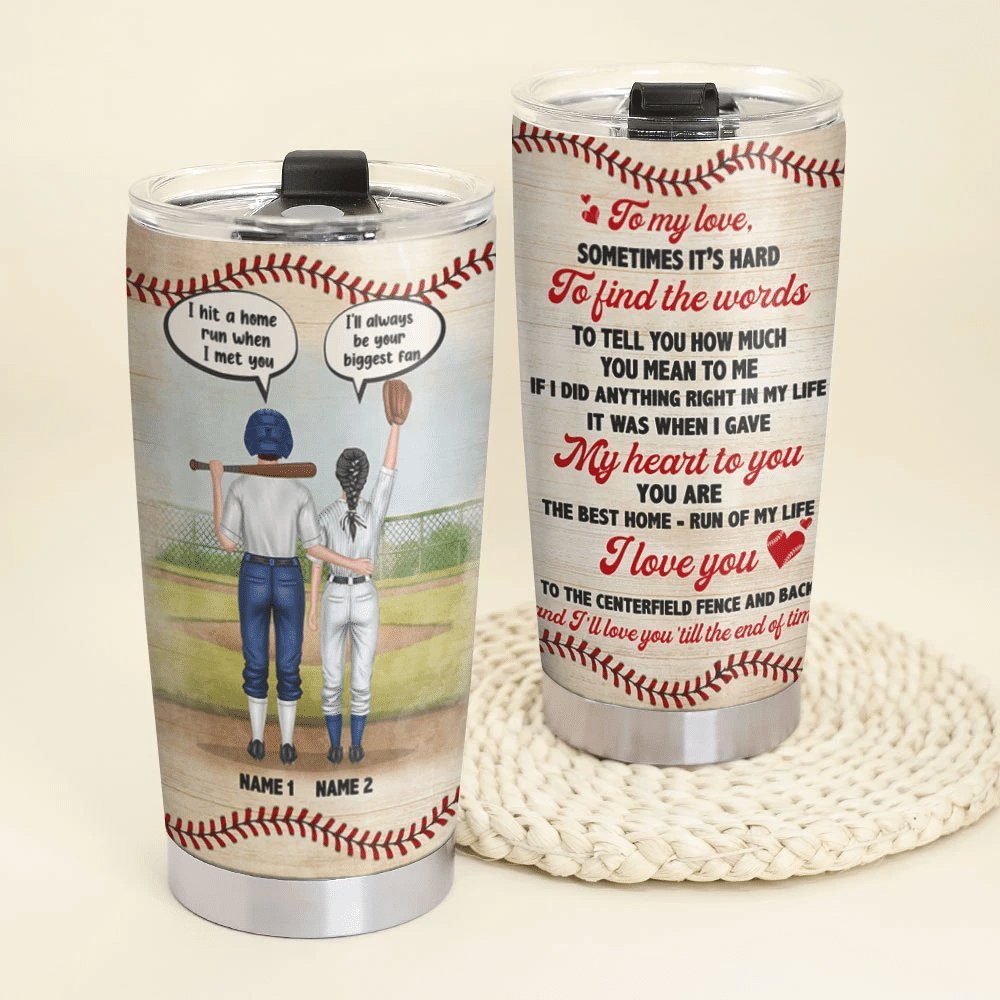 Baseball Couple I Will Love You Till The End Of Time Personalized Tumbler