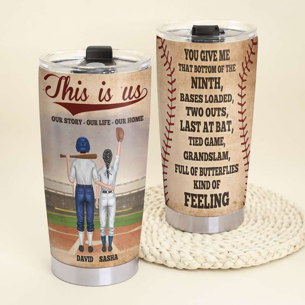 Baseball Couple This Is Us Our Story Our Life Our Home Personalized Tumbler