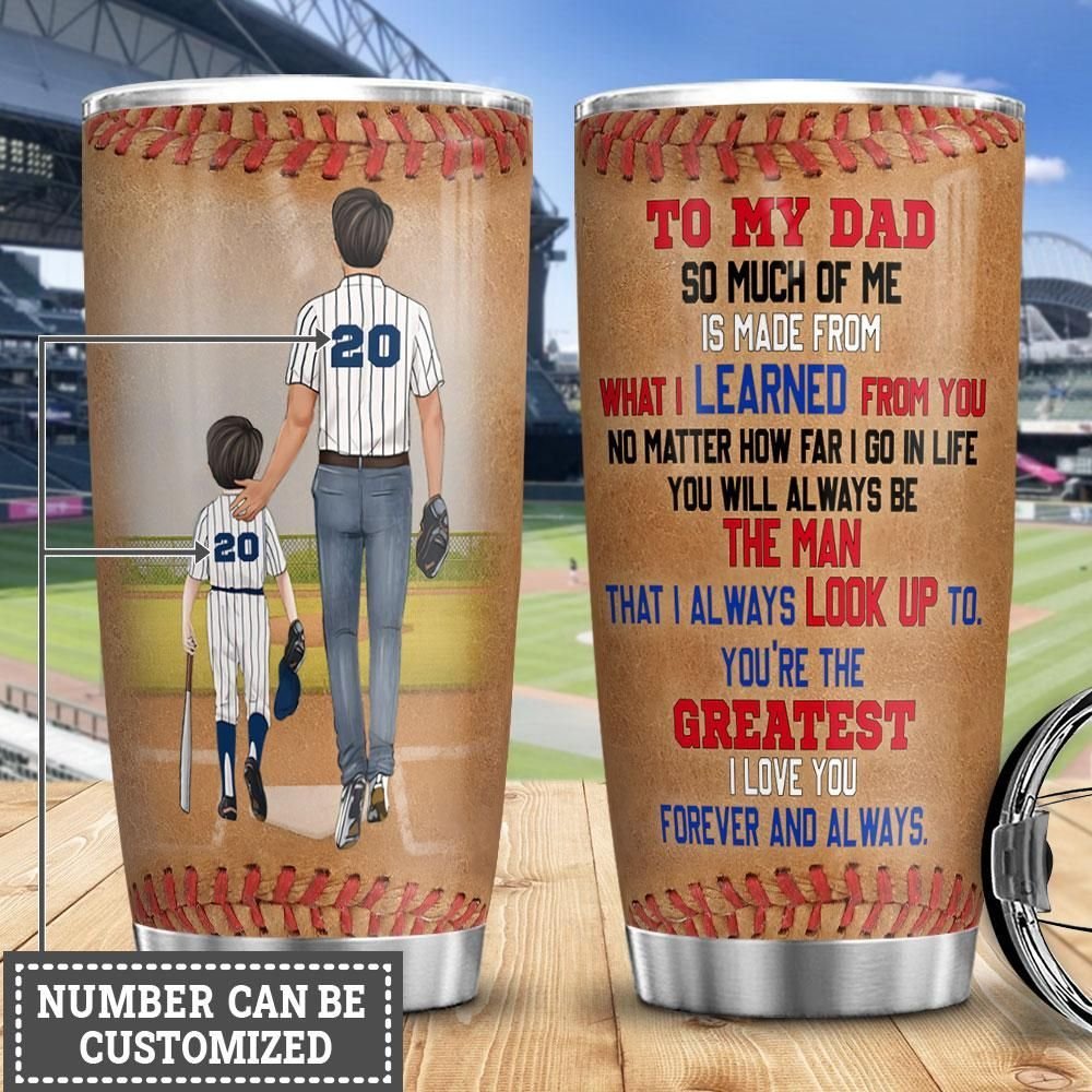 Baseball Dad And Son Forever And Always Personalized Tumbler