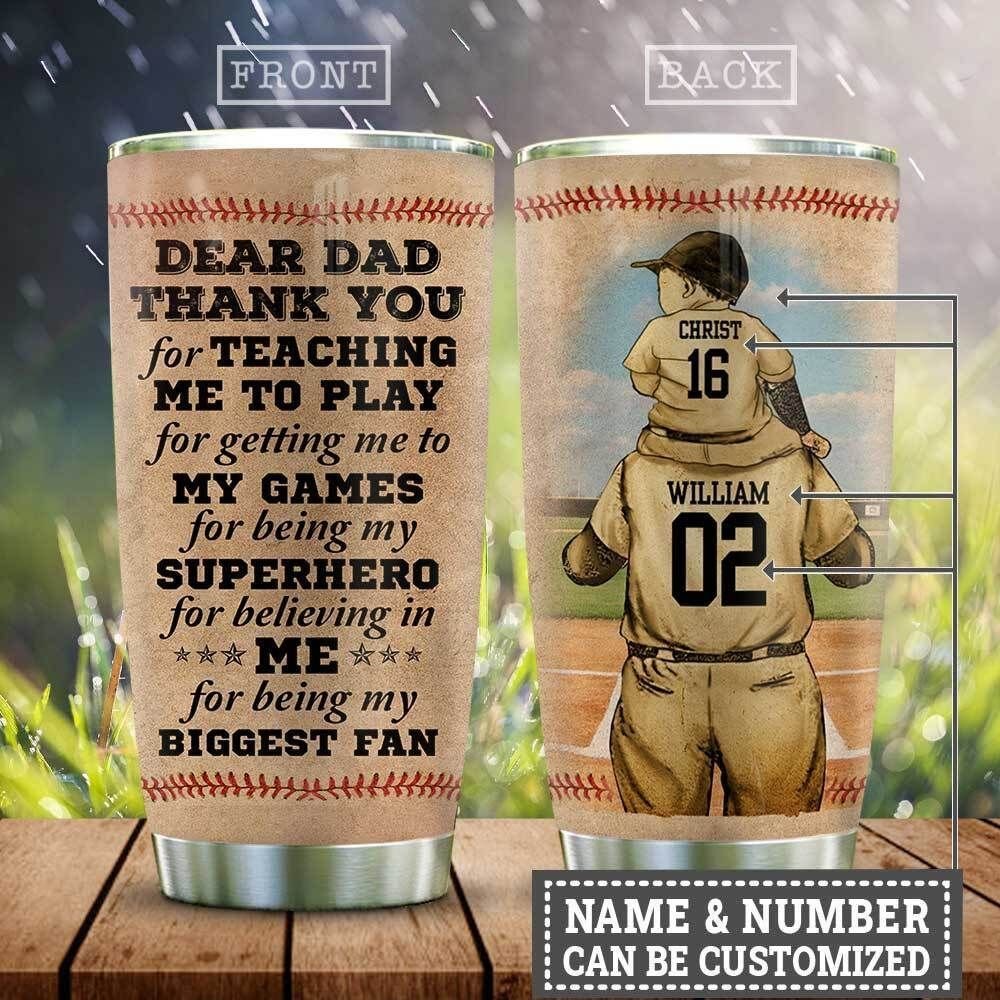 Baseball Daddy With His Son Personalized Tumbler