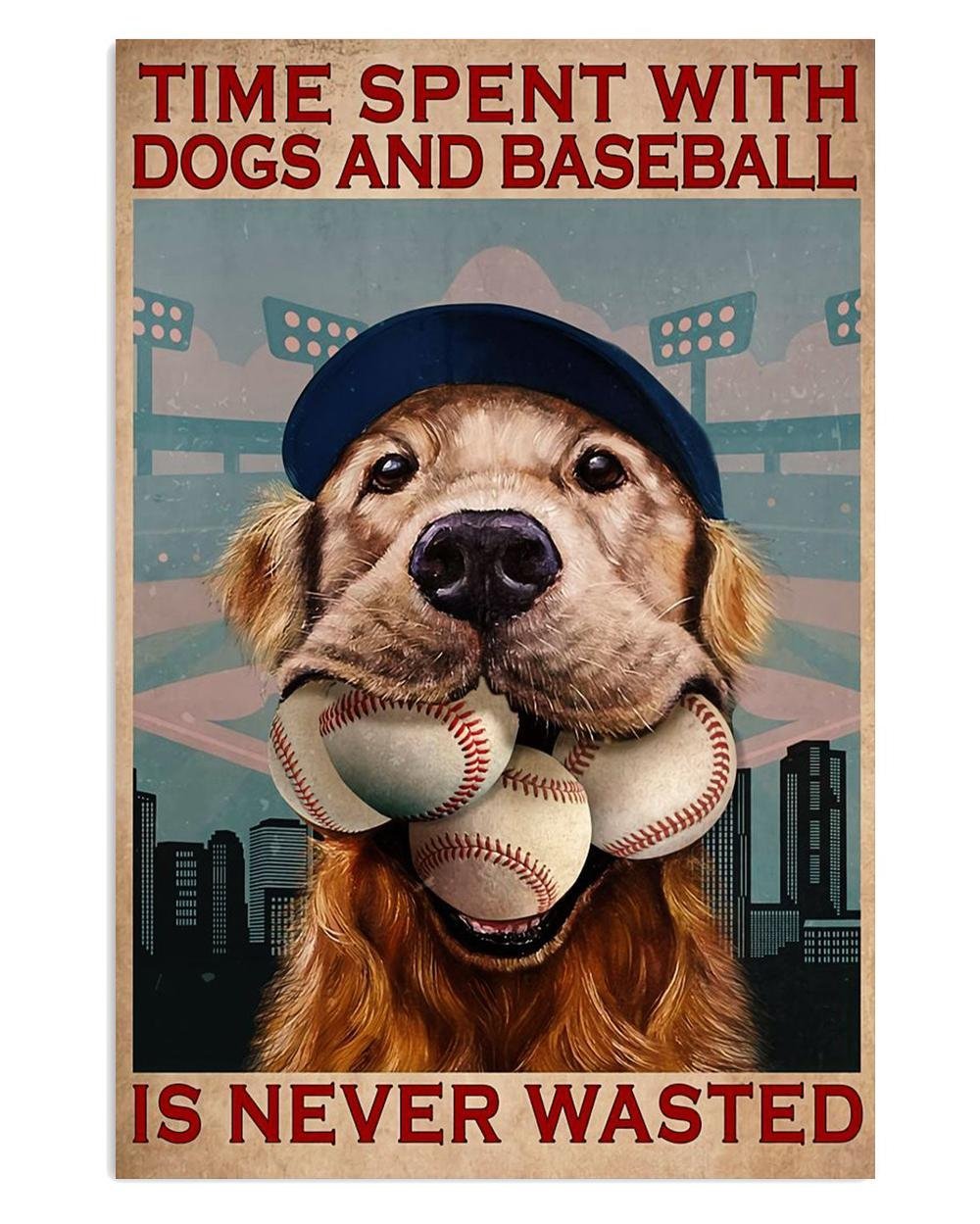 Baseball Dogs Baseball Player Poster