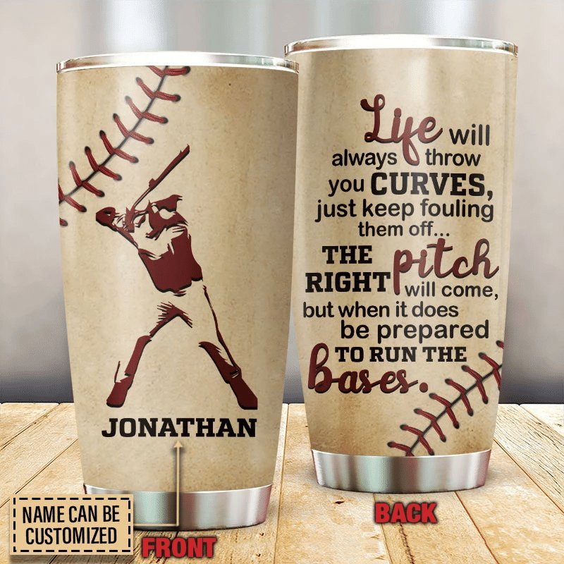 Baseball Fouling Them Off Personalized Tumbler