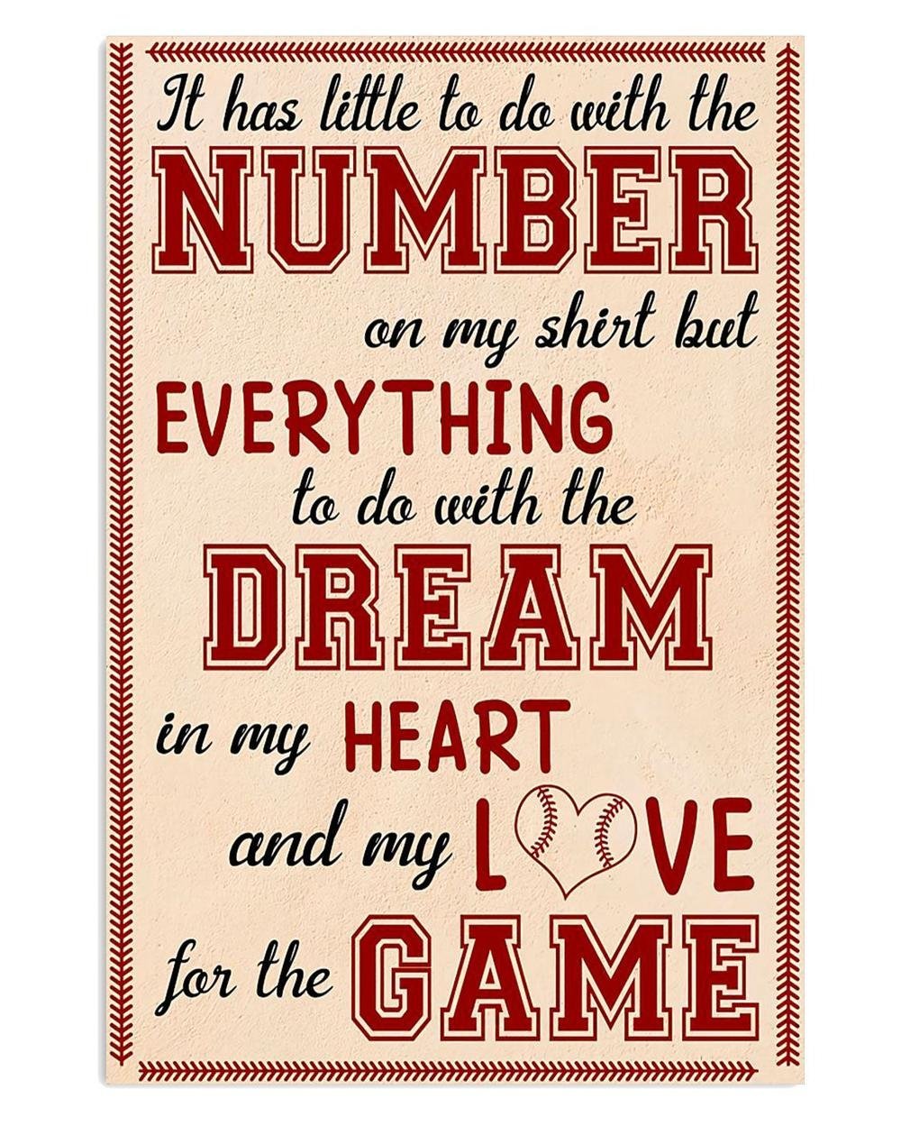 Baseball Heart Game Poster