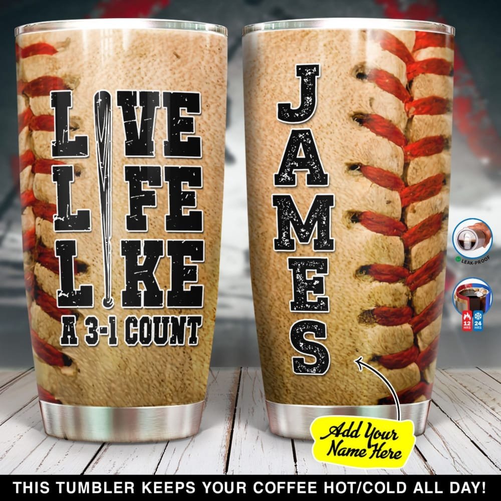 Baseball Live Life Like Personalized Tumbler