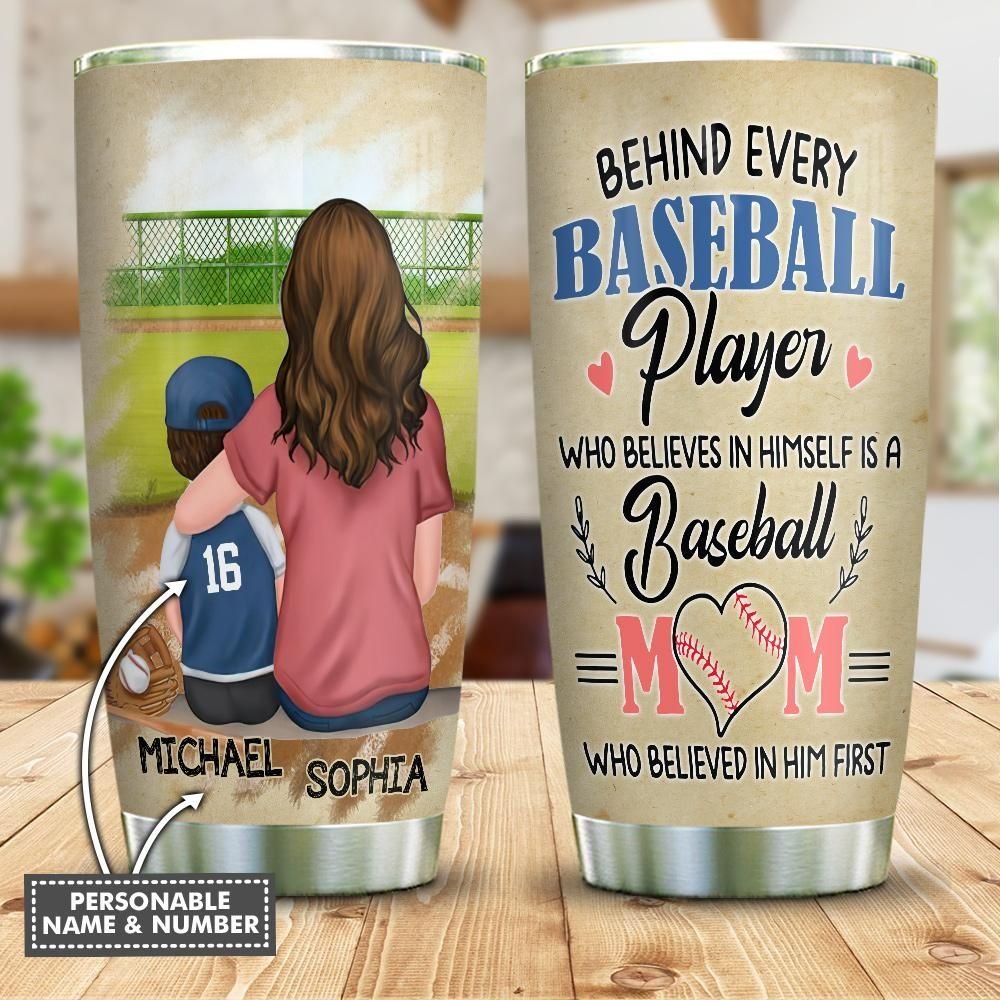 Baseball Mom Biggest Fan Of Her Son Personalized Tumbler