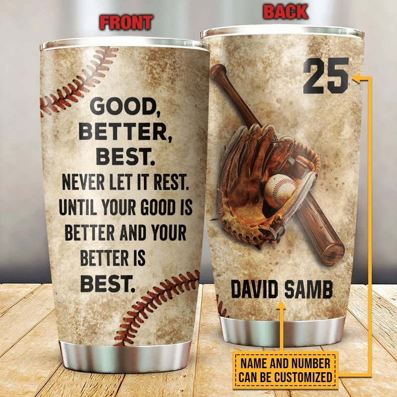 Baseball Never Let It Rest Personalized Tumbler