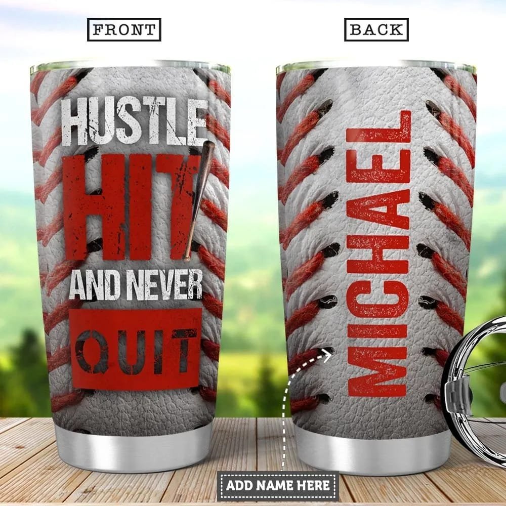 Baseball Pattern Personalized Tumbler