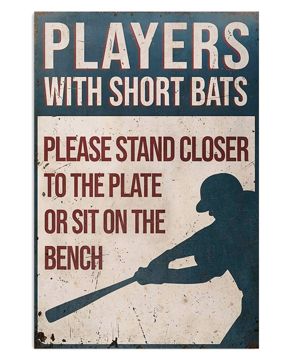 Baseball Player Poster with Short Bat