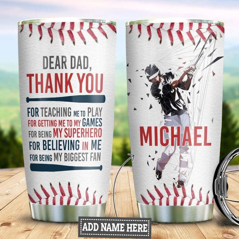 Baseball Son To Dad Personalized Tumbler