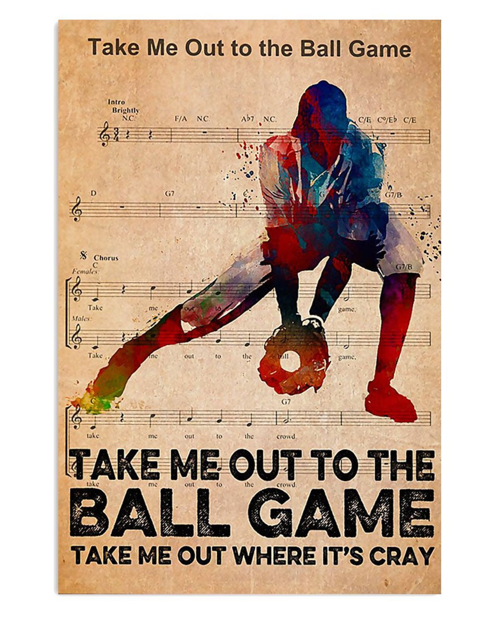 Baseball Take Me Out To The Ball Game Gift For Baseball Player Poster