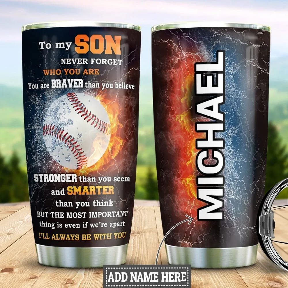 Baseball To My Son Personalized Tumbler