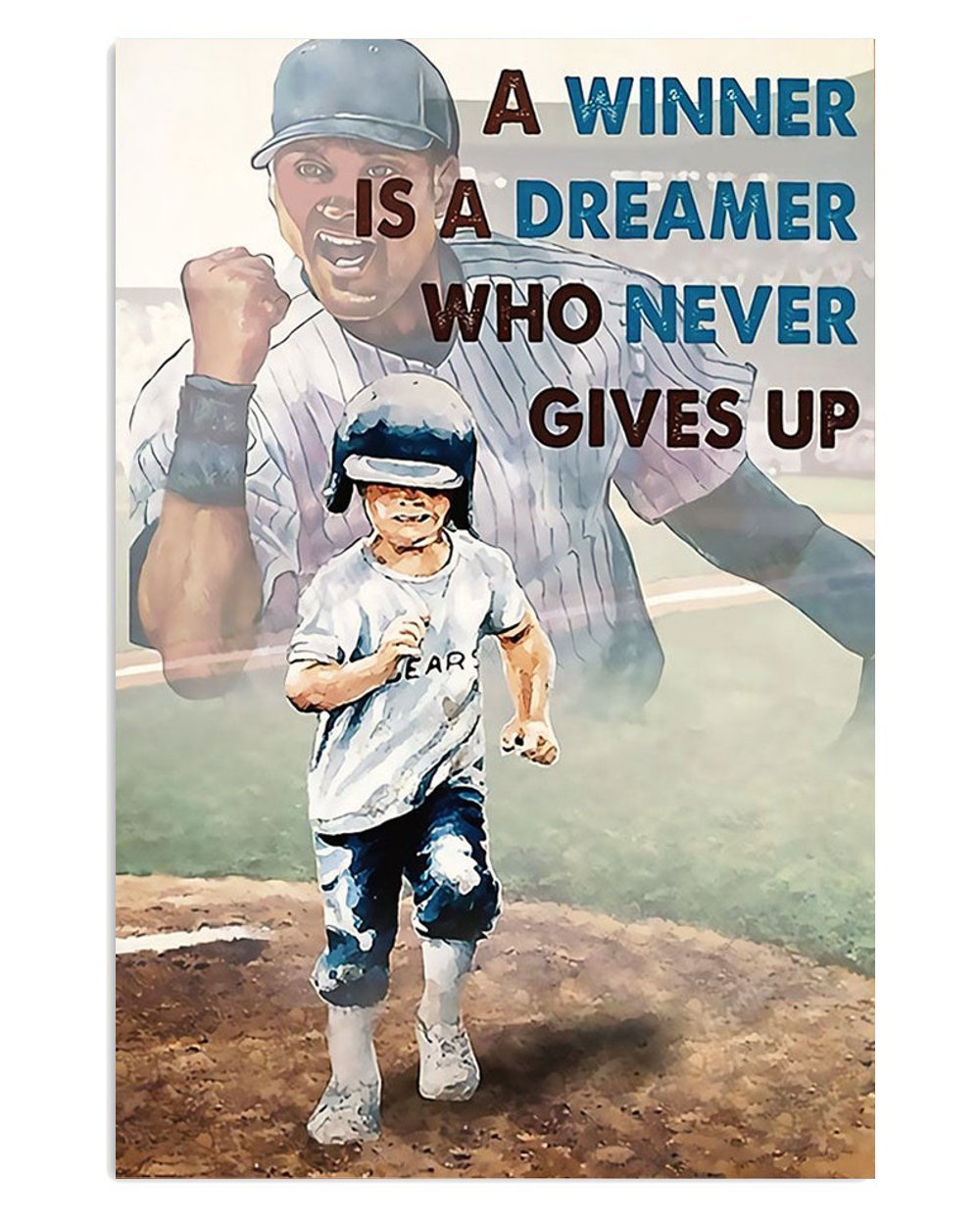 Baseball Winner Never Give Up Poster