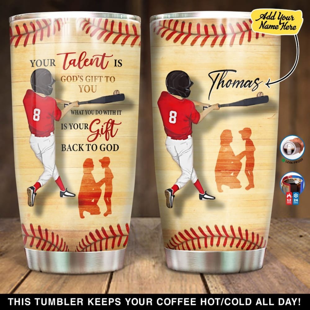 Baseball Your Talent Personalized Tumbler