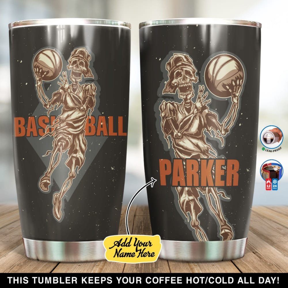 Basketball Skeleton Personalized Tumbler