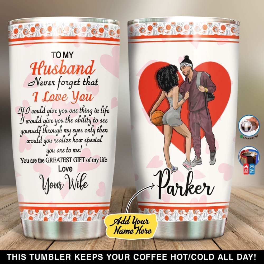 Basketball To My Husband I Love You Personalized Tumbler