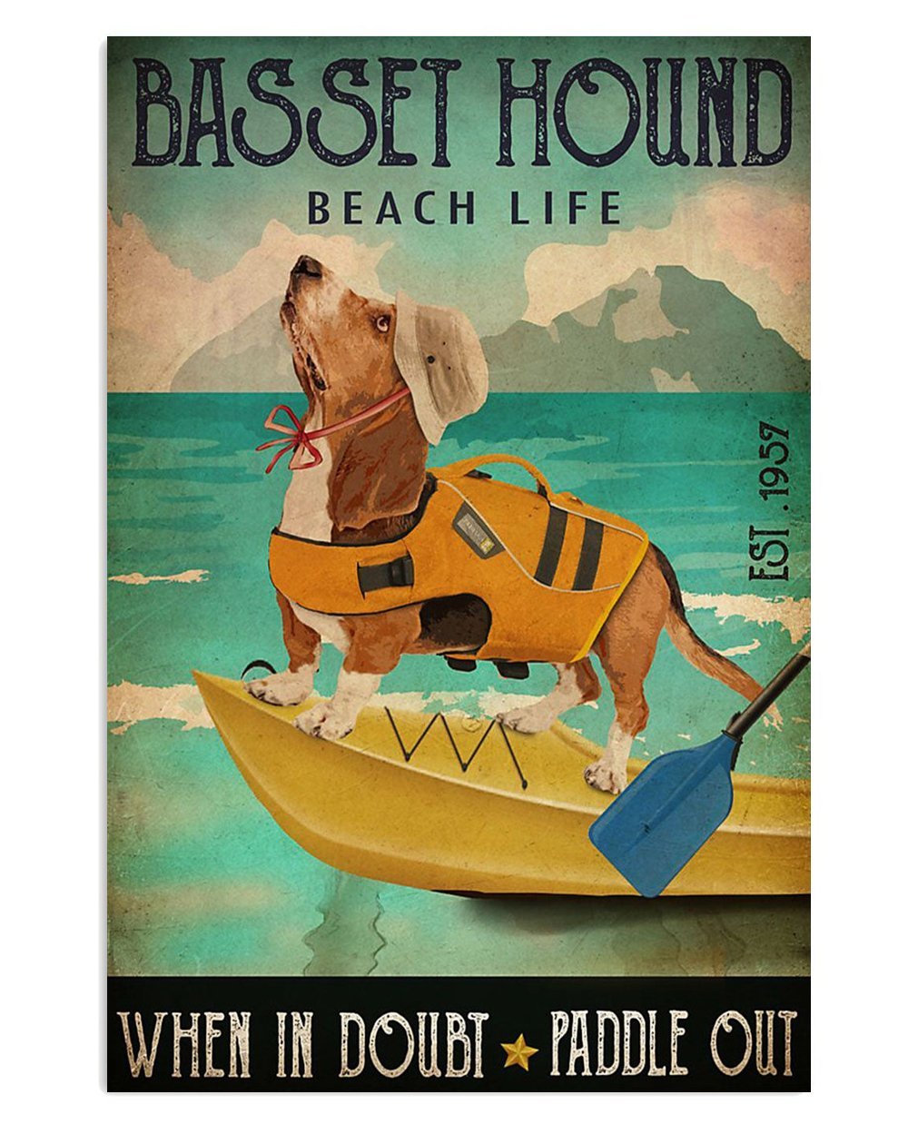 Basset Hound Beach Life Poster