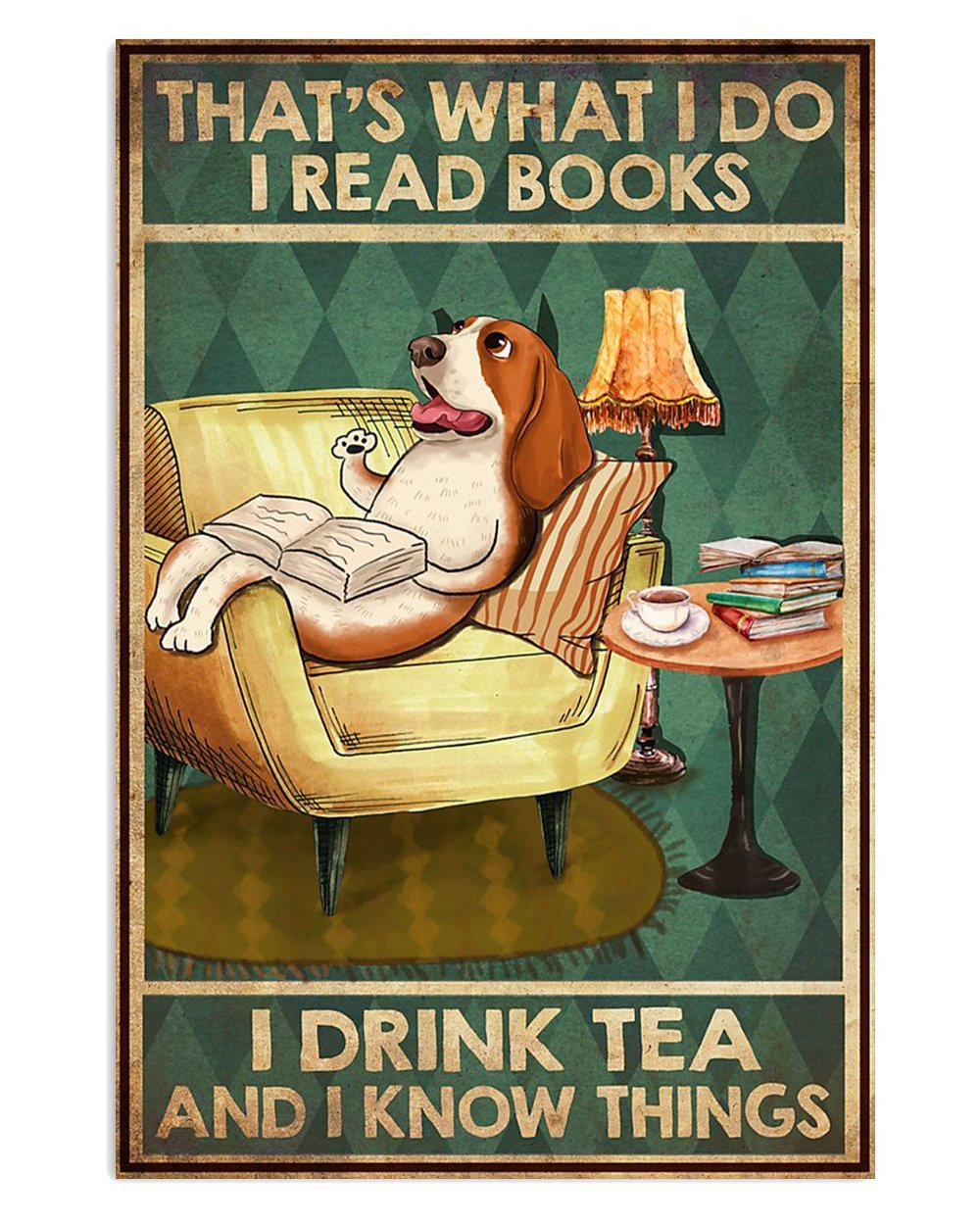 Basset Hound Book Lovers Poster