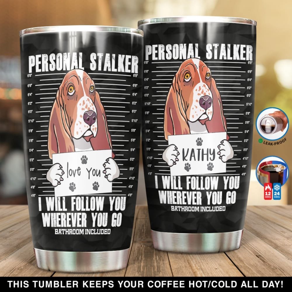 Basset Hound Dog Lover Personalized Tumbler