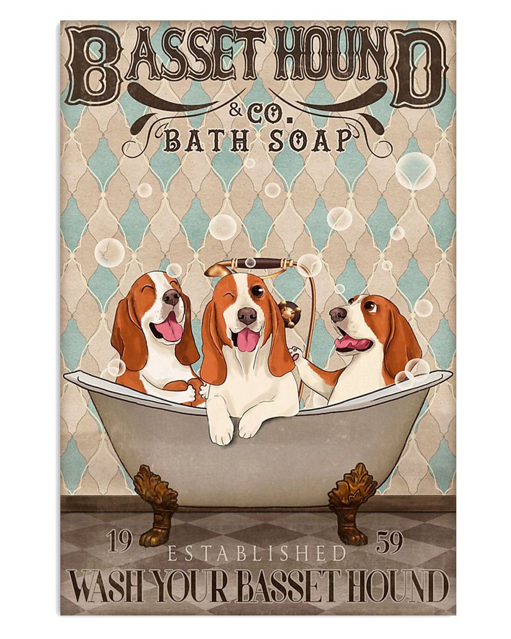 Basset Hound Dog Soap Poster