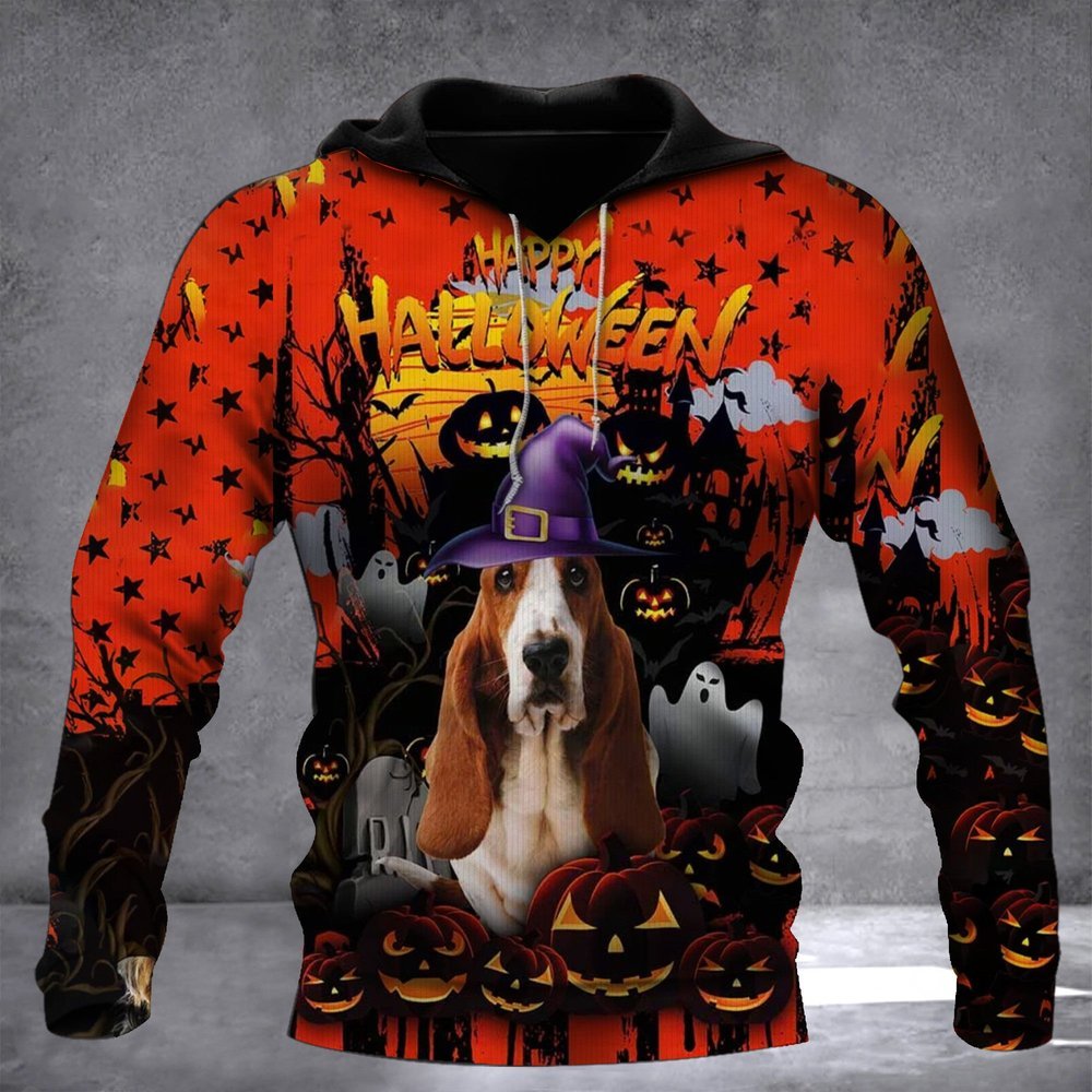 Basset Hound Halloween Hoodie Dog Gifts