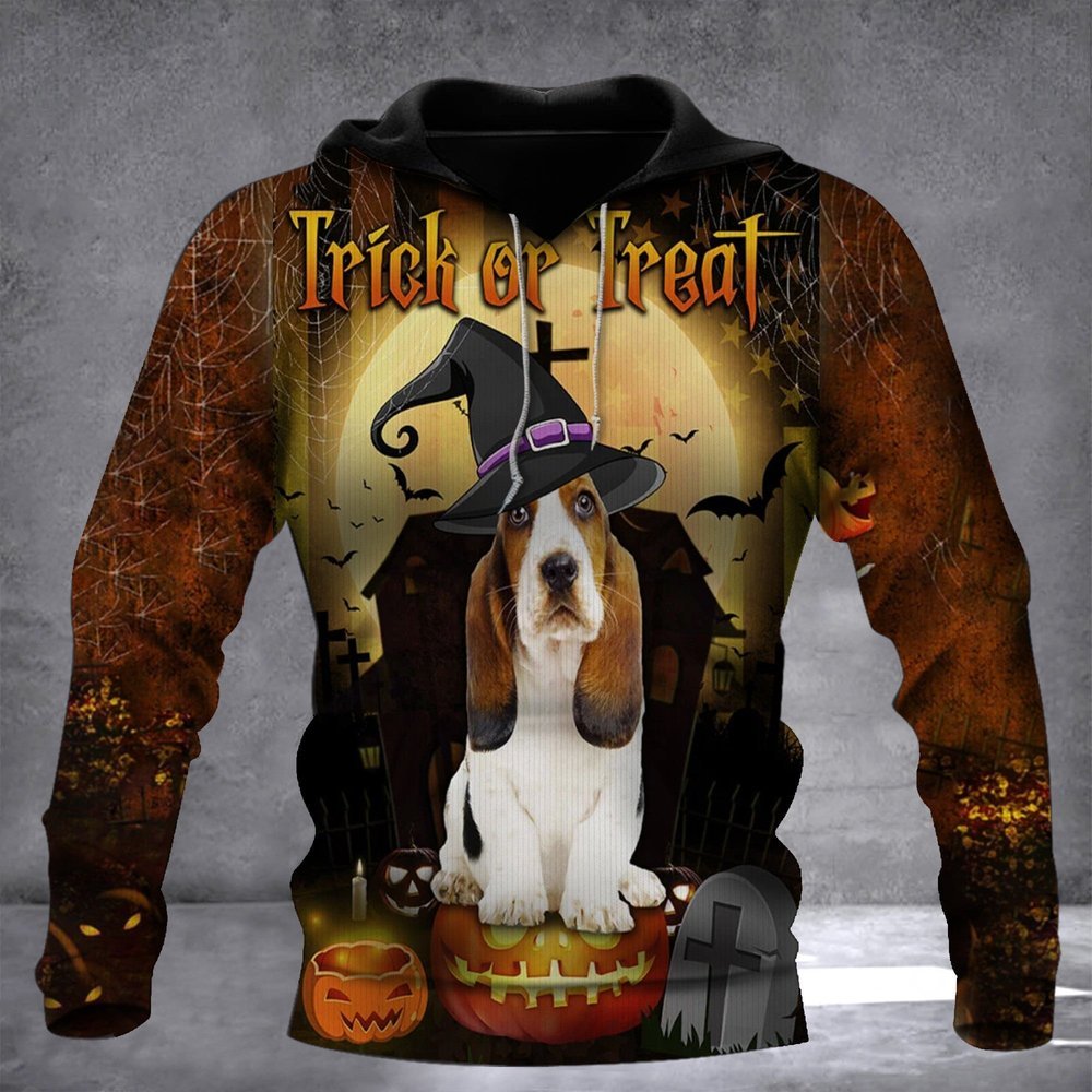 Basset Hound Halloween Hoodie Dog Owner Gifts