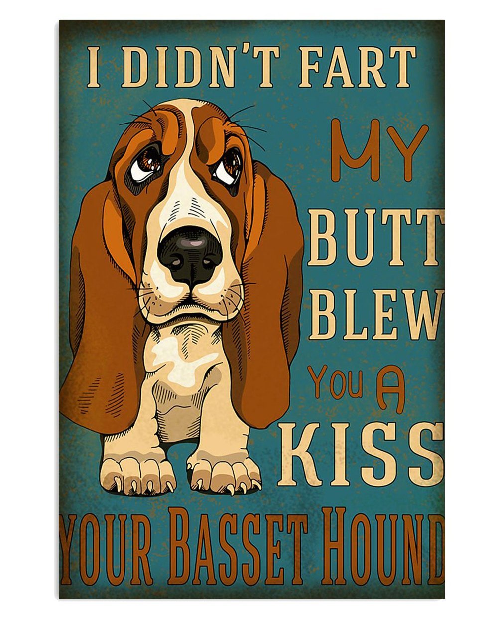 Basset Hound Kiss Poster for Miniature Puppies