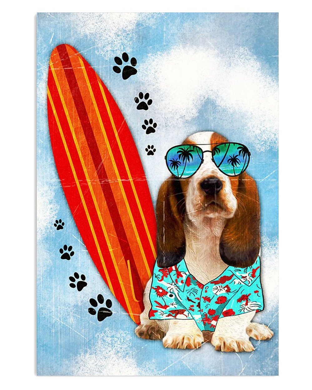 Basset Hound Miniature Summertime Poster