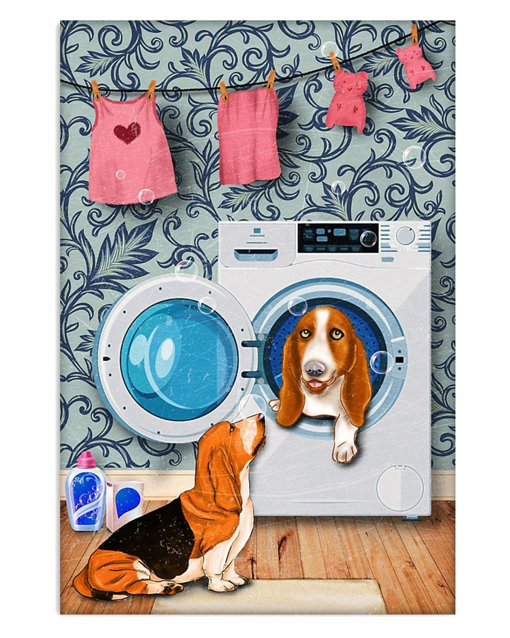 Basset Hound Poster Funny Dog Washing Machine