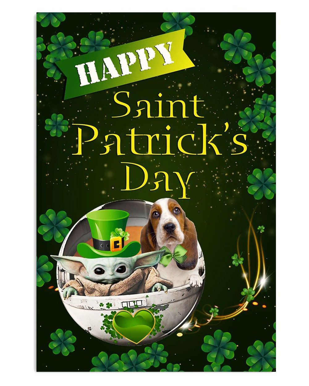 Basset Hound St. Patrick's Day Poster