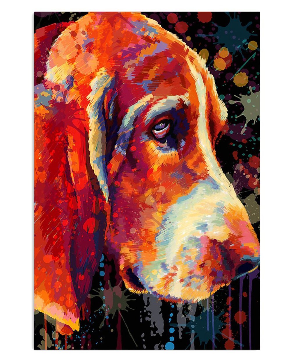 Basset Hound Watercolor Dog Poster