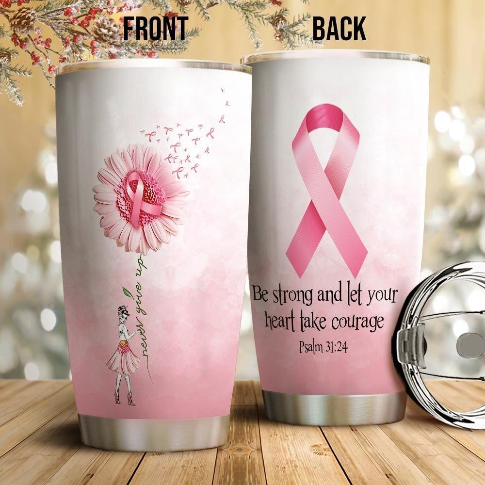 Be Strong Ribbon Personalized Tumbler