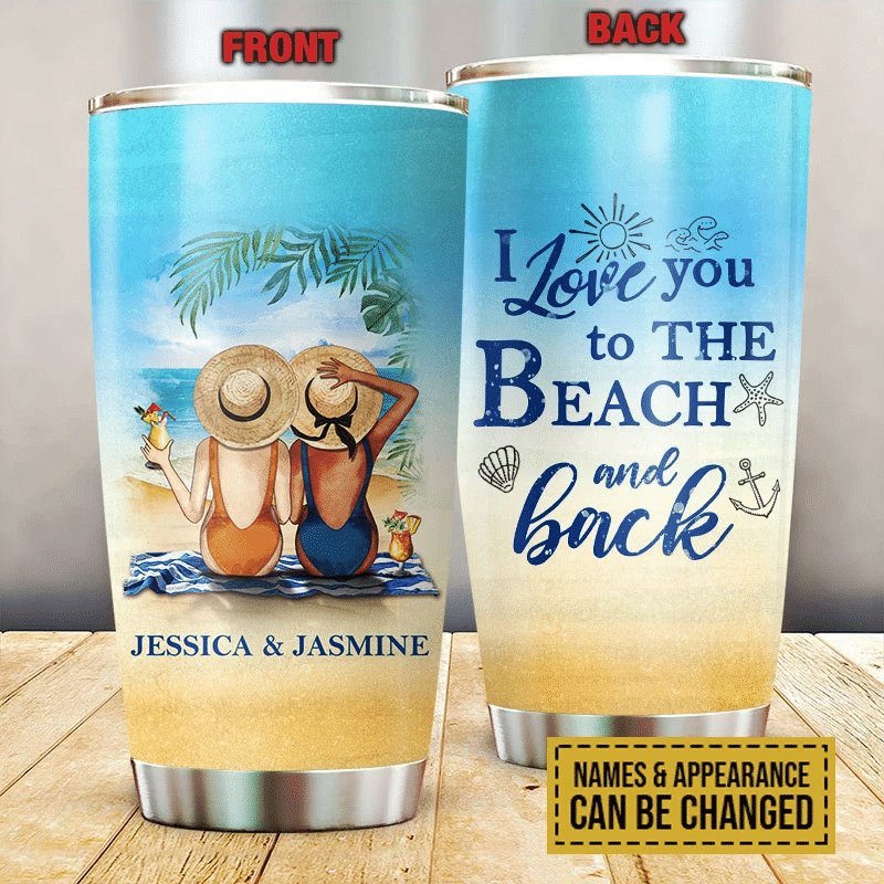 Beach Bestie Beach And Back Personalized Tumbler