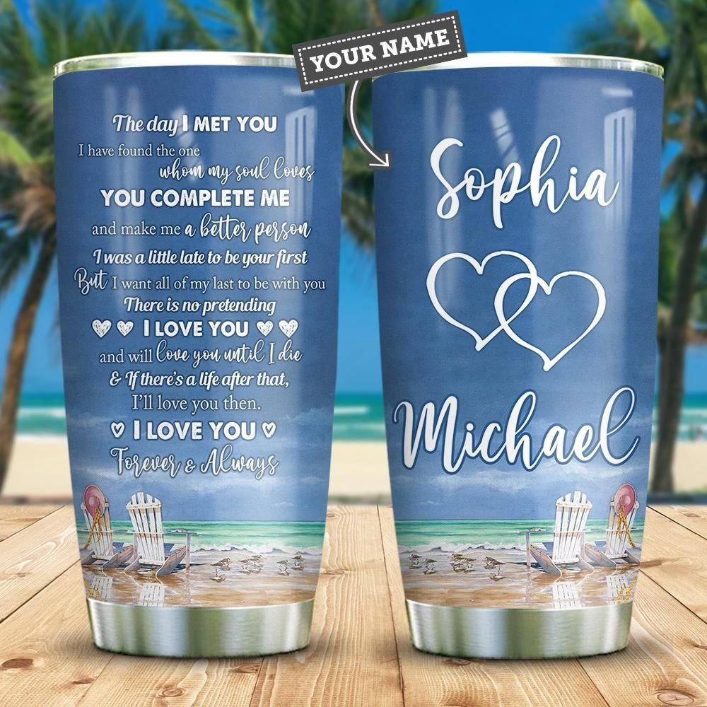 Beach Couple Personalized Tumbler