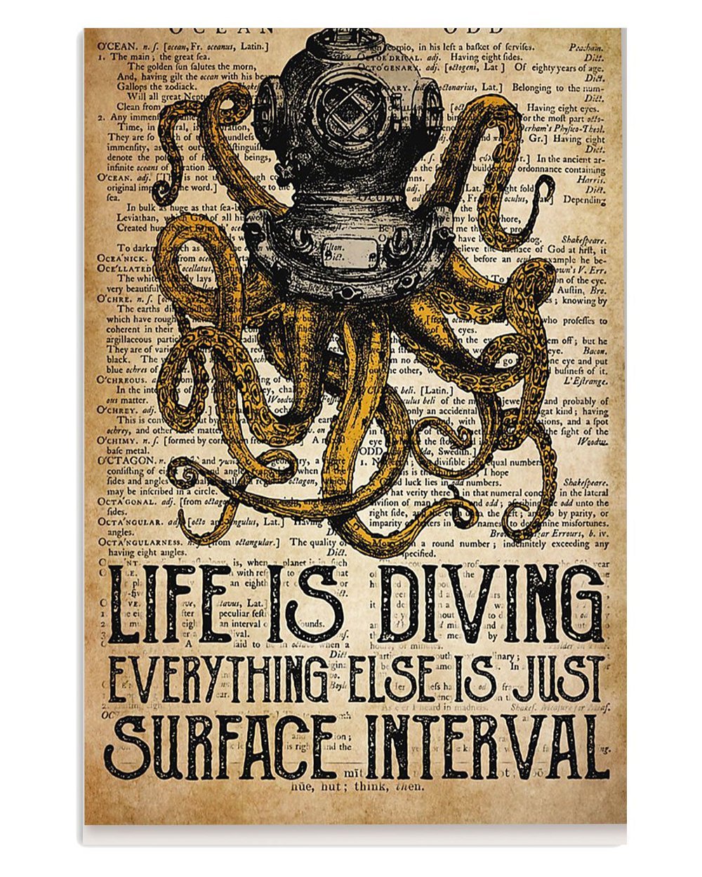 Beach Life Diving Ocean Lover Poster