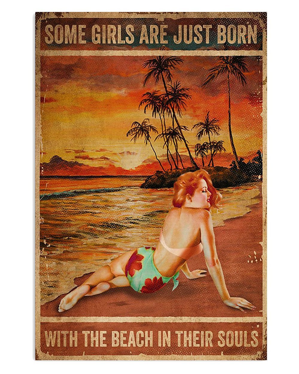 Beach Poster for Girls Born by the Sand and Sea