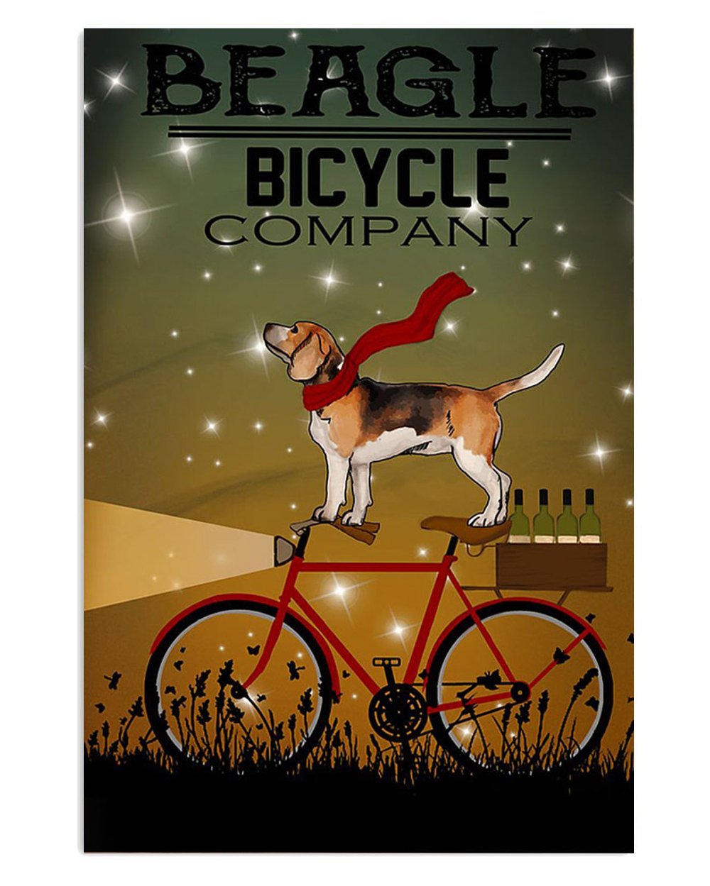 Beagle Dog Bicycle Poster