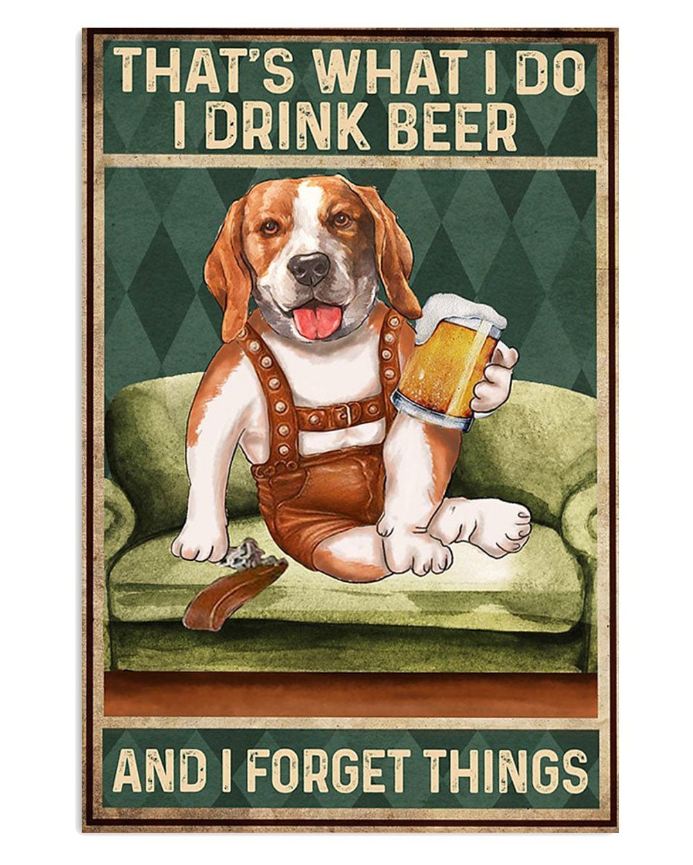 Beagle Dog Funny Beer Poster