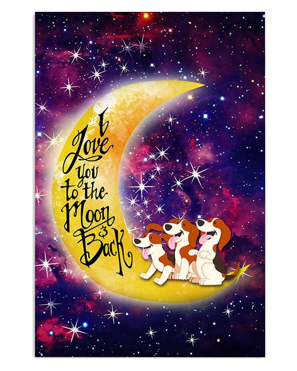 Beagle Dog Love Moon and Back Poster