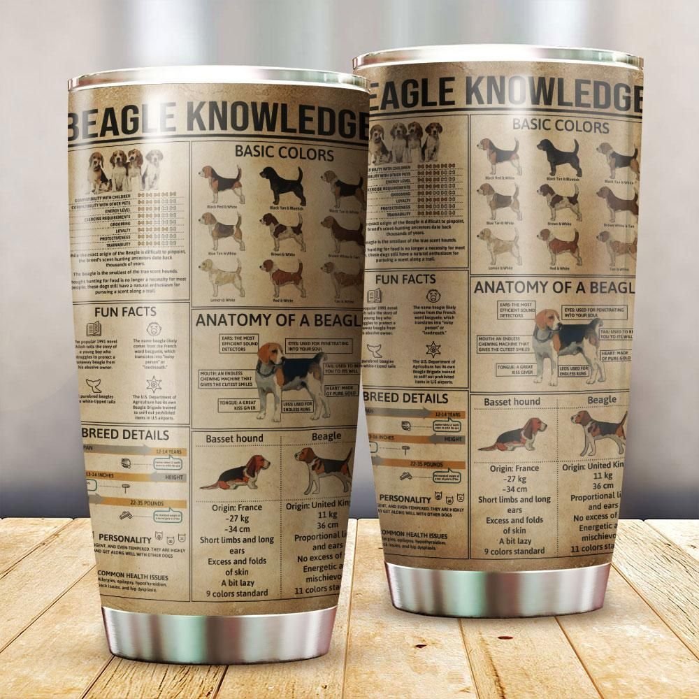 Beagle Knowledge Personalized Tumbler