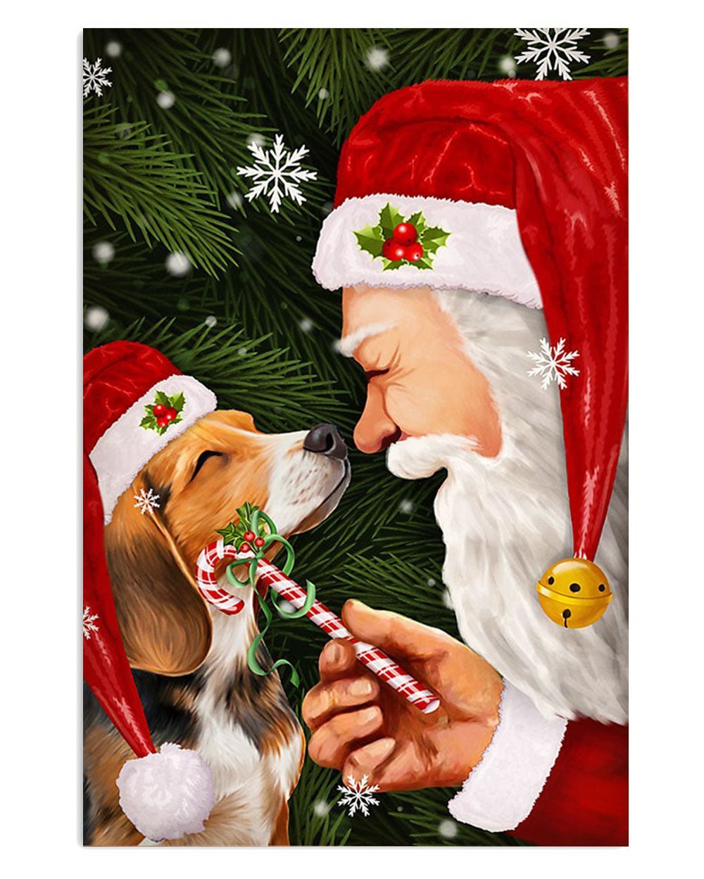 Beagle Santa Claus Christmas Poster