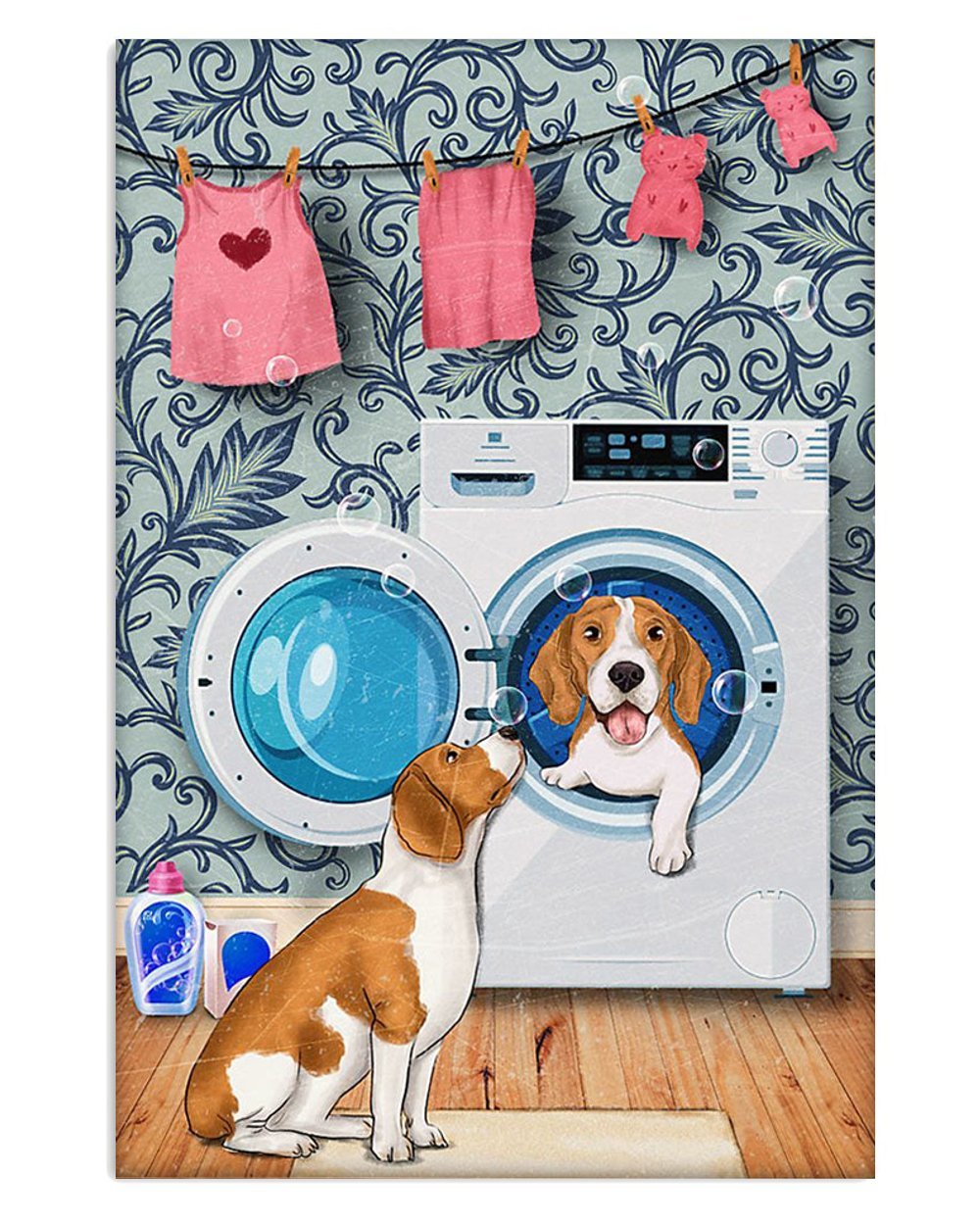 Beagle Washing Machine Art Poster