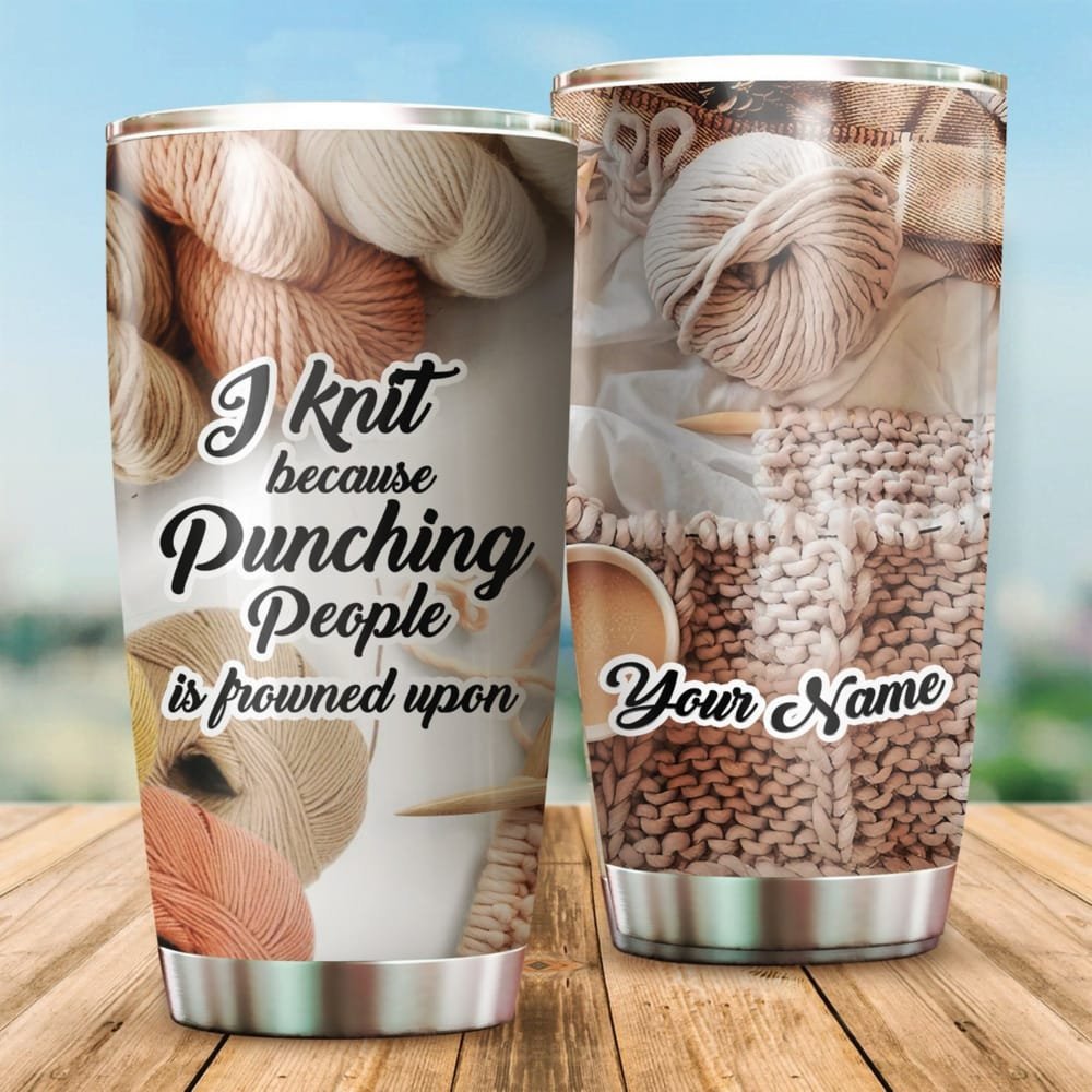 Beautiful Knitting Personalized Tumbler