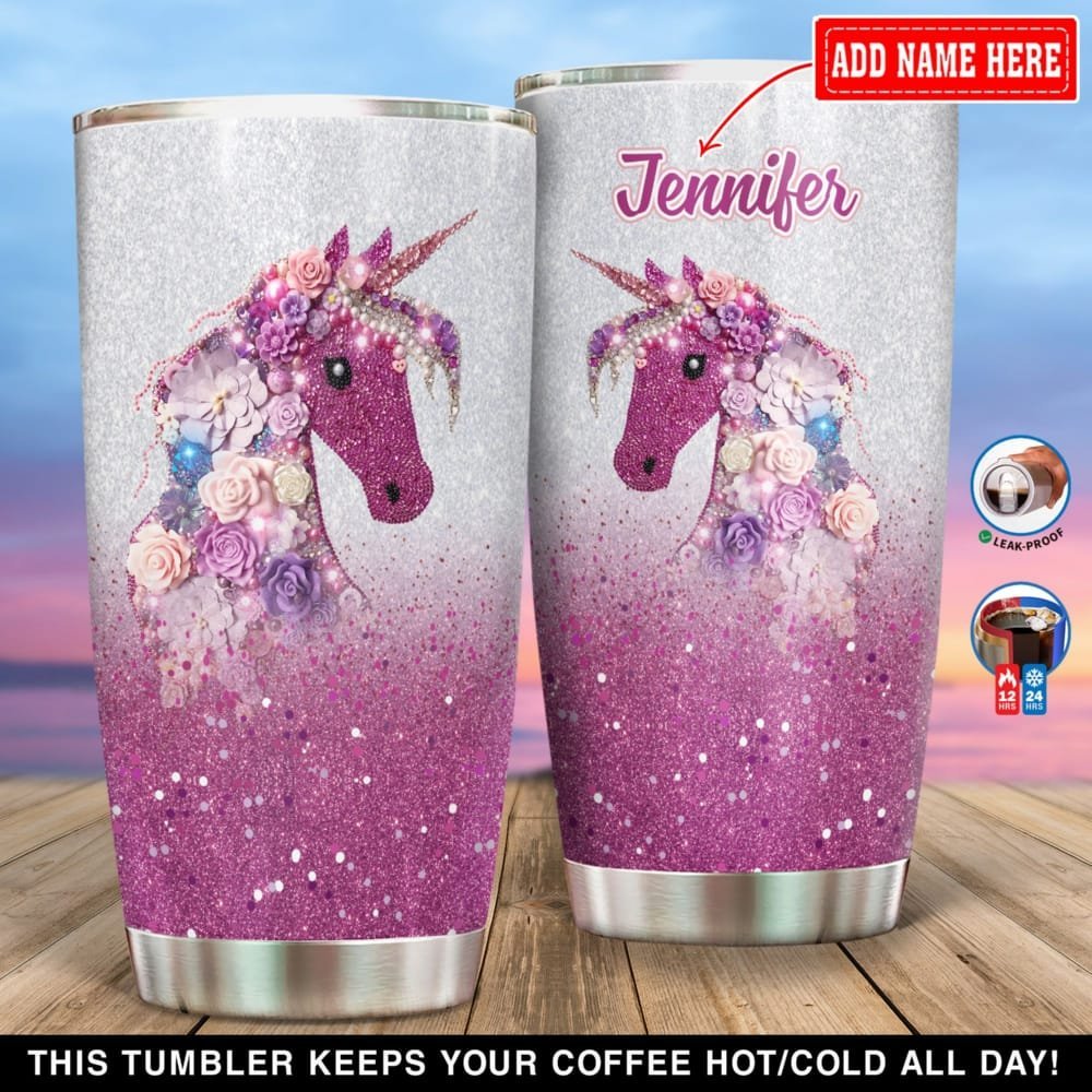 Beautiful Unicorn Personalized Tumbler