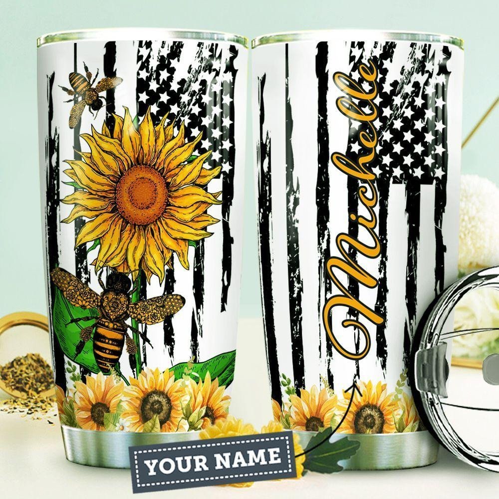 Bee Hippie Personalized Tumbler