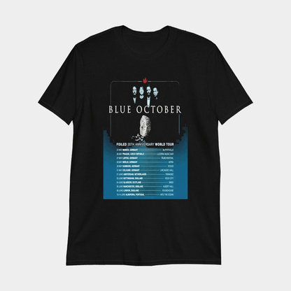 Blue October Foiled 20th Anniversary World Tour 2026 T-Shirt Blue October Merch For Rock Fans - Lily Birch Market