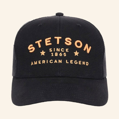 Casa Raul WW Merch Stetson American Legend Black Trucker Hat Embroidered Gifts For Him - Lilybirchmarket